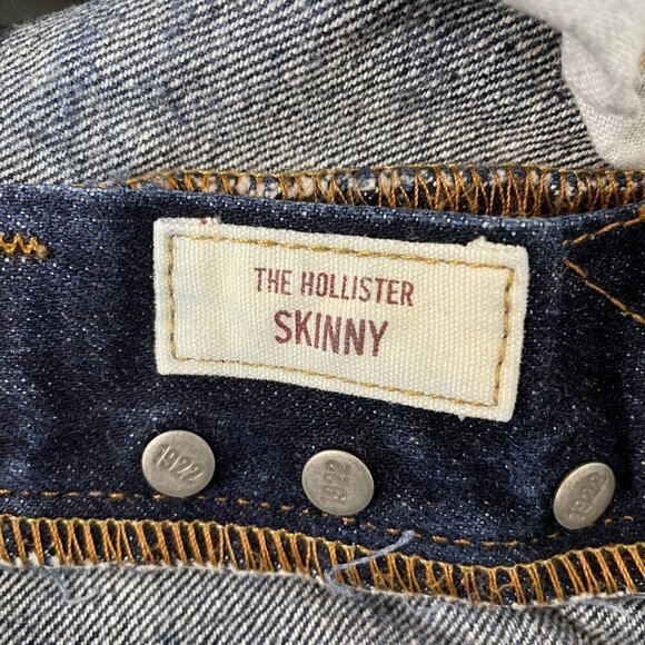 Hollister Men's Skinny Jeans Straight Leg Button Fly Distressed size 28 x 30 - Picture 5 of 8